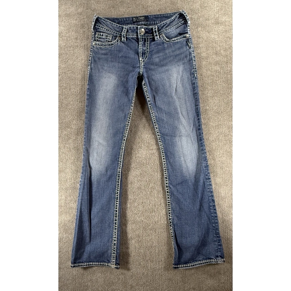 Silver Jeans Suki Womens 17/34 W28 L31 Bootcut Thick‎ Stitch Medium Wash